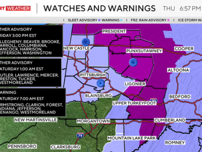 Freezing rain to bring travel issues for parts of Pittsburgh area Friday